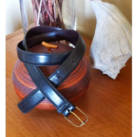 Trafalgar Accessories Trafalgar Mens Leather Dress Belt Black